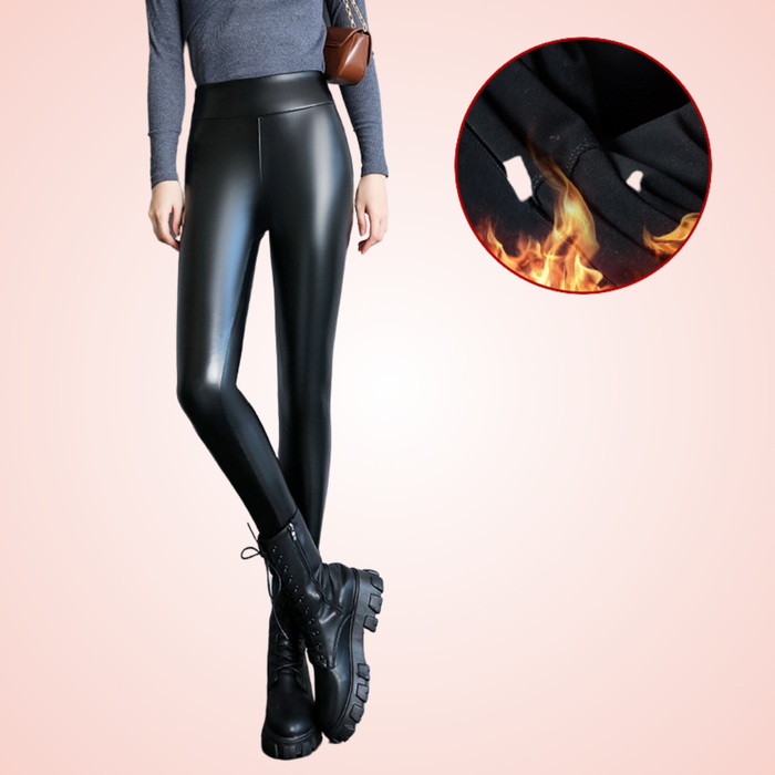 Seamless PU Leather Trouser Leggings For Women
