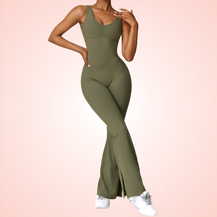 Women Low Back Shaping Romper with Built In Bra
