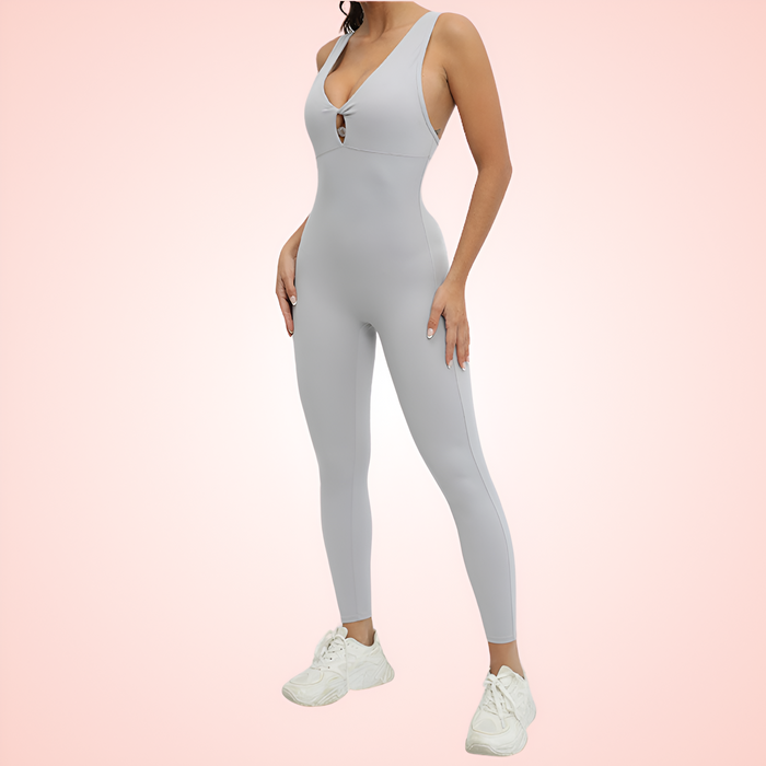 Deep V Neck Workout Shaper Jumpsuit For Women