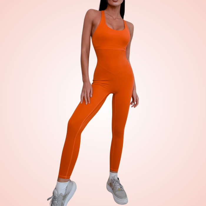 Women Cross Straps Low Back Shaping Jumpsuit