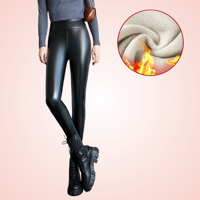 Seamless PU Leather Trouser Leggings For Women