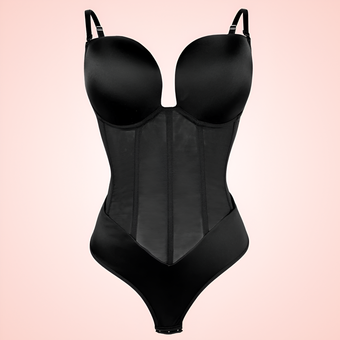 Bodythong Shapewear with Built-In Bra and Adjustable Straps