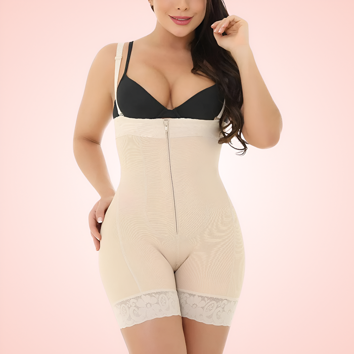 Open Bust Shaping Bodysuit with Adjustable Straps