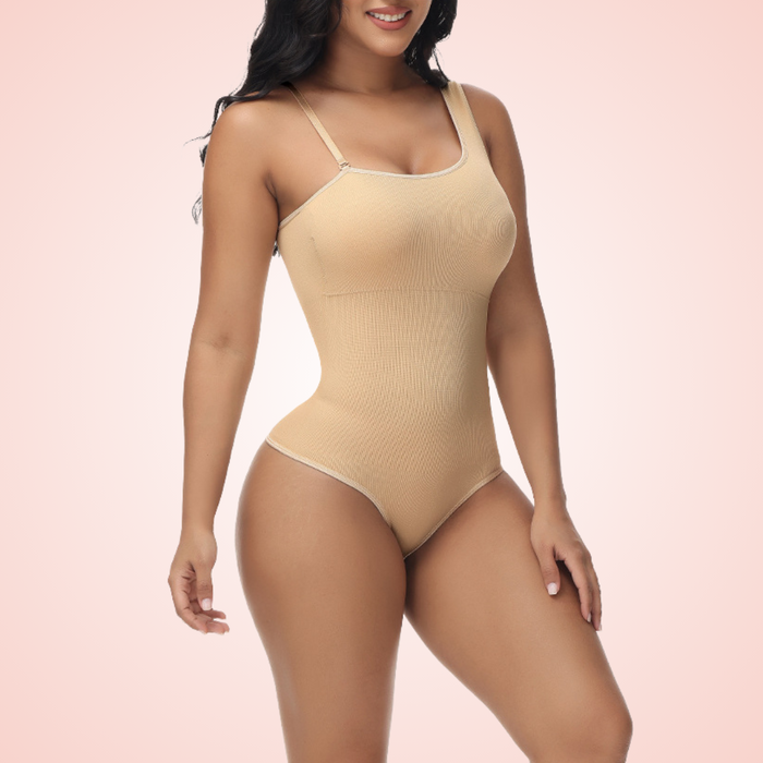 Tummy Control Shaping Bodysuit With Detachable Strap