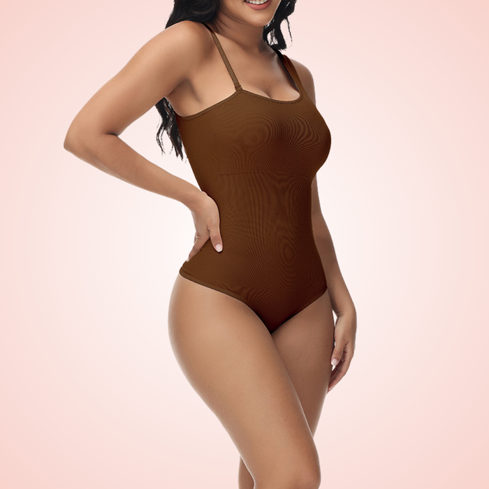 Tummy Control Shaping Bodysuit With Detachable Strap