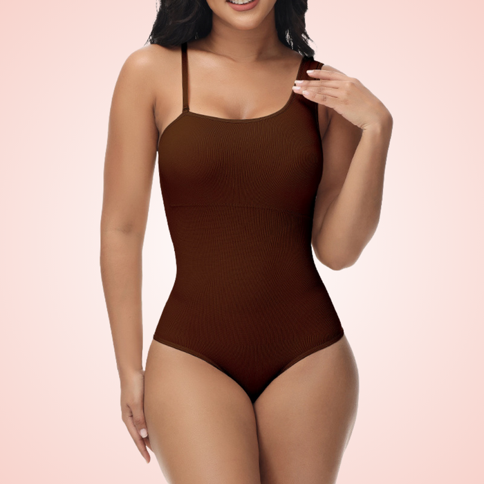 Tummy Control Shaping Bodysuit With Detachable Strap